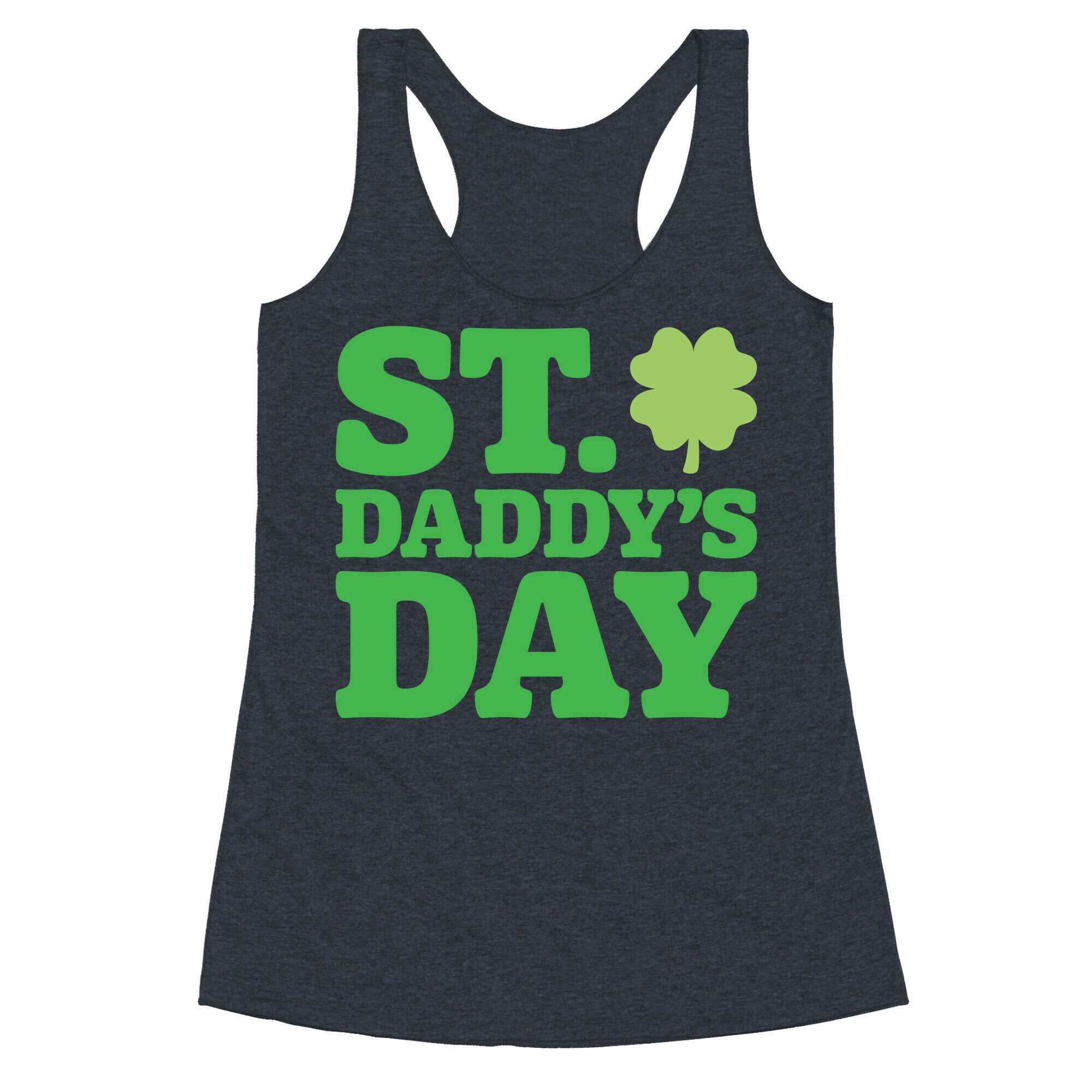St. Daddy's Day White Print Racerback Tank